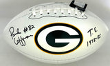 Packers PAUL COFFMAN Signed White Panel Green Bay LOGO Football AUTO w/ TE 78-85