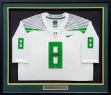 OREGON DUCKS MARCUS MARIOTA AUTOGRAPHED FRAMED WHITE NIKE JERSEY MM HOLO 89826