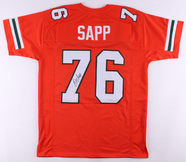 Warren Sapp Signed Miami Hurricanes Jersey (JSA COA) Tampa Bay's 7xPro Bowl D T