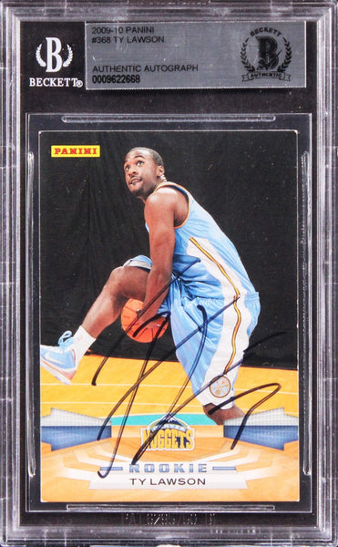 Nuggets Ty Lawson Authentic Signed 2009 Panini #368 Rookie Card BAS Slabbed
