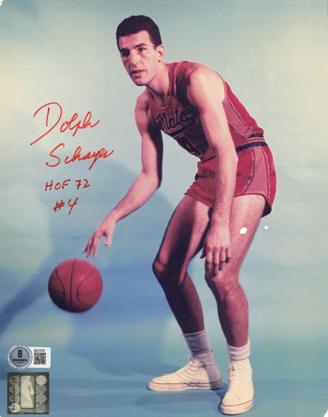 Dolph Schayes Autographed 8x10 Photo Syracuse Nationals Beckett BAS QR #BS12747