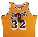 Showtime Lakers (6) Johnson, Worthy, Rambis +3 Signed Yellow M&N Jersey BAS Wit