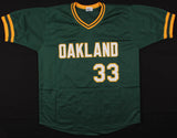 Jose Canseco Signed Oakland Athletics Green Jersey (JSA COA) Bash Brothers / A's