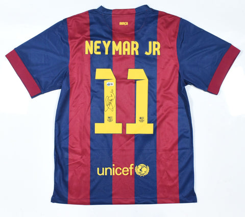 Neymar Jr Signed FC Barcelona Home Soccer Jersey #11 - Beckett Hologram *L