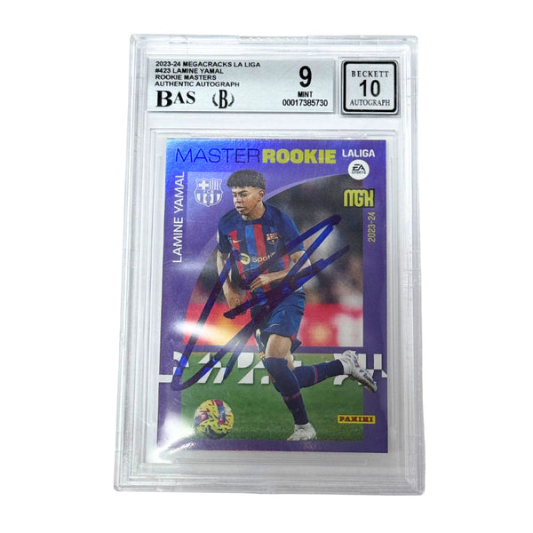 Lamine Yamal Signed 2023 Panini Megacracks Master Rookie Card - BGS 9 AUTO 10