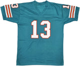 MIAMI DOLPHINS DAN MARINO AUTOGRAPHED TEAL JERSEY BECKETT BAS QR STOCK #239889