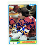 Mark Moseley Autographed Washington Redskins Trading Card Beckett Witness 54717