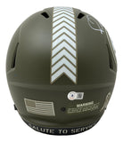 Jerome Bettis Signed Steelers FS Salute To Service Speed Replica Helmet BAS
