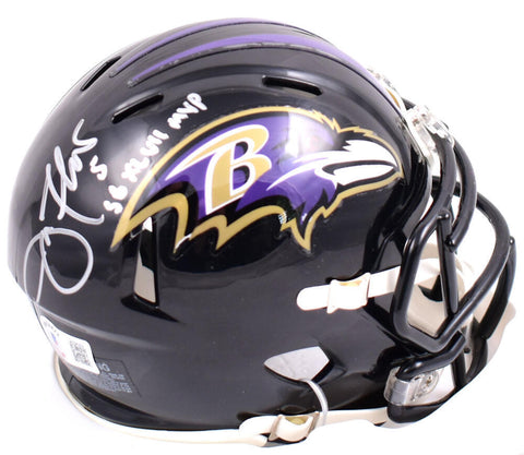 Joe Flacco Signed Baltimore Ravens Speed Mini Helmet w/SB MVP-Beckett W Hologram