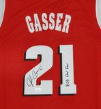 Badgers JOSH GASSER Signed Custom Replica Wisconsin Red Jersey AUTO w/ Script