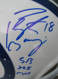 Peyton Manning HOF Signed/Inscr "SB XLI MVP" Colts Mini Helmet PSA/DNA 159615