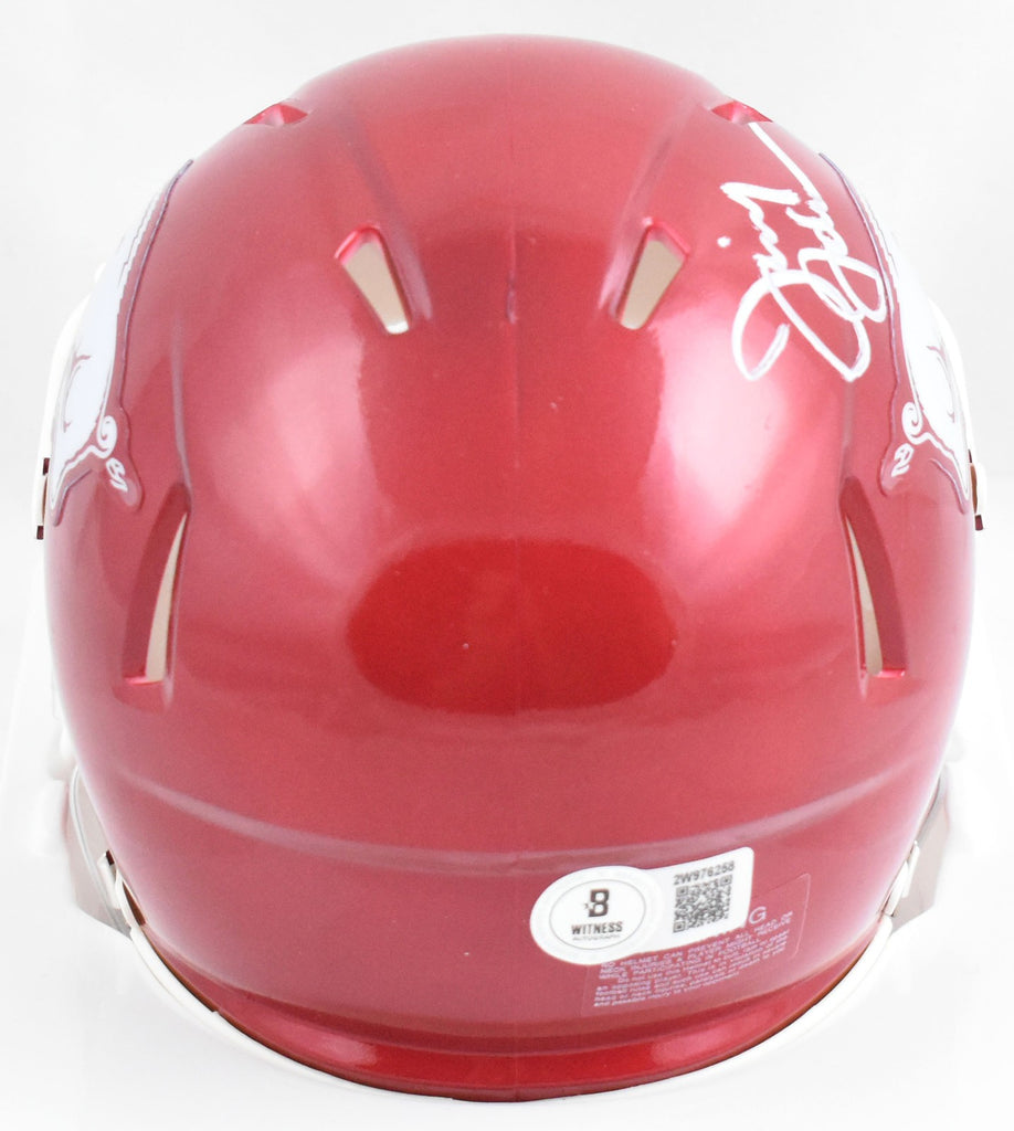 Jimmy Johnson Autographed Arkansas Razorbacks Speed Mini Helmet - Beck ...
