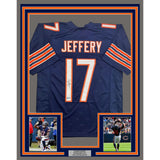 Framed Autographed/Signed Alshon Jeffery 35x39 Chicago Blue Jersey BAS COA