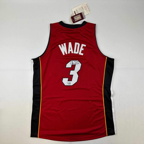 Autographed/Signed Dwyane Wade Miami Heat Red 2005-06 M&N Jersey Fanatics COA