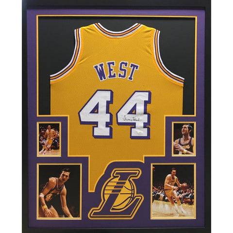 Jerry West Autographed Framed Los Angeles Lakers L.A. Jersey