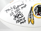 Mark Rypien John Riggins Doug Williams Signed Redskins Logo Football- Beckett W