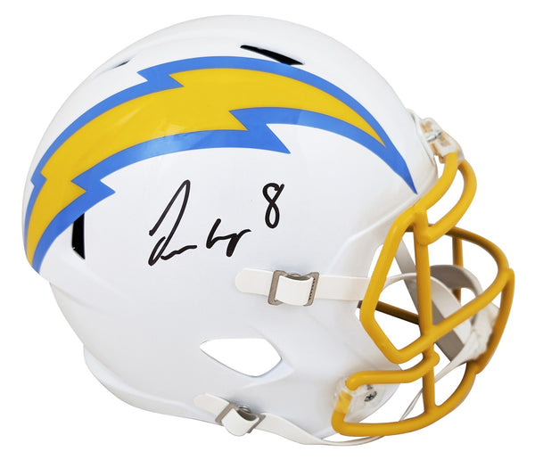 Chargers Omarion Hampton Signed Full Size Speed Rep Helmet BAS Witnessed