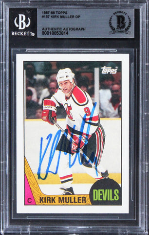 Devils Kirk Muller Authentic Signed 1987 Topps #157 Card BAS Slabbed