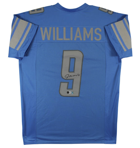 Jameson Williams Authentic Signed Blue Pro Style Jersey BAS Witnessed 2
