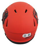 Browns Quinshon Judkins Signed Rave Speed Mini Helmet W/ Case BAS Witnessed