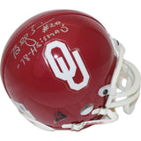 Billy Sims Signed Oklahoma Sooners VSR4 Replica Mini Helmet Heisman BAS 44125