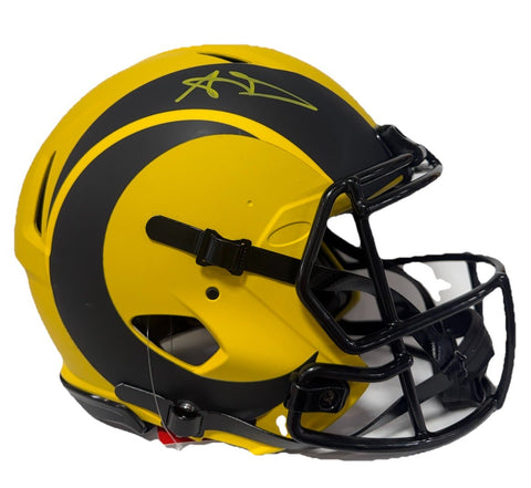 Aaron Donald Signed Rave Speed Authentic Helmet LA Rams Auto Fanatics SB Champ