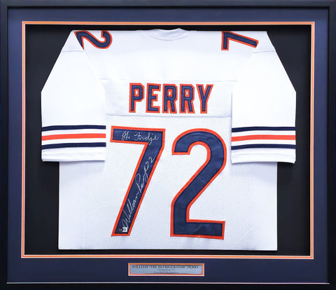 William Perry Autographed Framed White Jersey Bears The Fridge Beckett BH038627