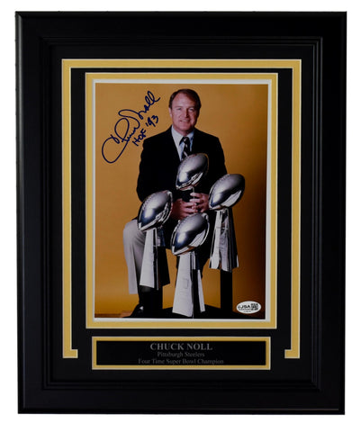 Chuck Noll Autographed/Inscribed 8x10 Photo Steelers Framed JSA 211315