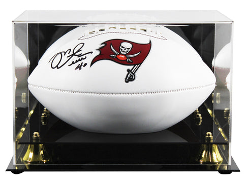 Buccaneers Mike Alstott Signed Franklin White Panel Logo Football W/ Case BAS W