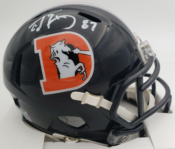 Ed McCaffrey Signed Denver Broncos Mini Helmet (Beckett) 3xSuper Bowl Champion
