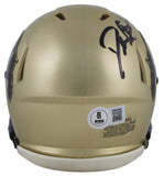 Colorado Deion Sanders Authentic Signed Gold Speed Mini Helmet BAS Witnessed