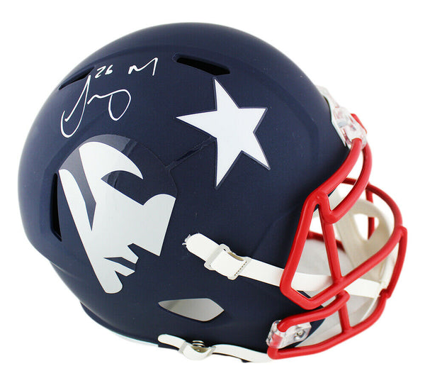 american football helmet uk used Sony Michel Signed New England Patriots Speed Full Size AMP NFL Helmet – Super Sports Center