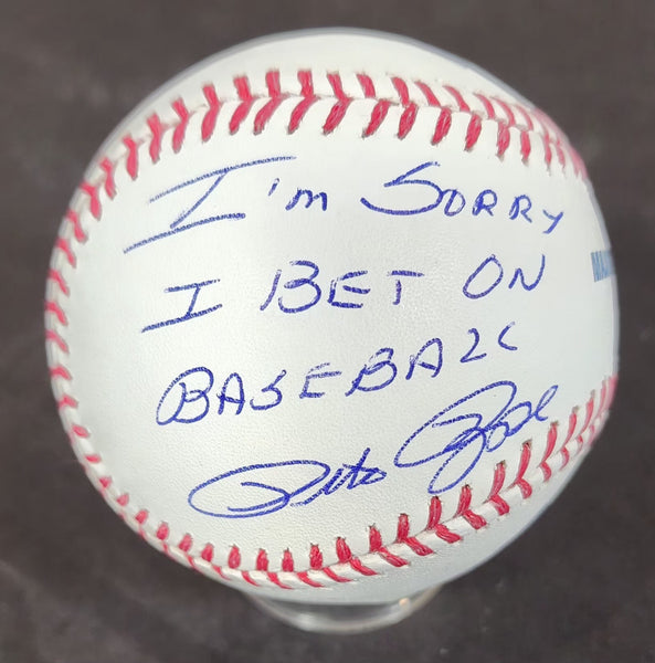 Pete Rose Signed MLB BB Inscribed I'm Sorry I Bet ON Baseball Fanatics Auth