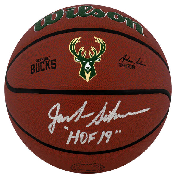 Jack Sikma Signed Bucks Logo Wilson Alliance NBA Basketball w/HOF'19 - (SS COA)