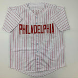 Autographed/Signed Rob Thomson Philadelphia Pinstripe Jersey Beckett COA