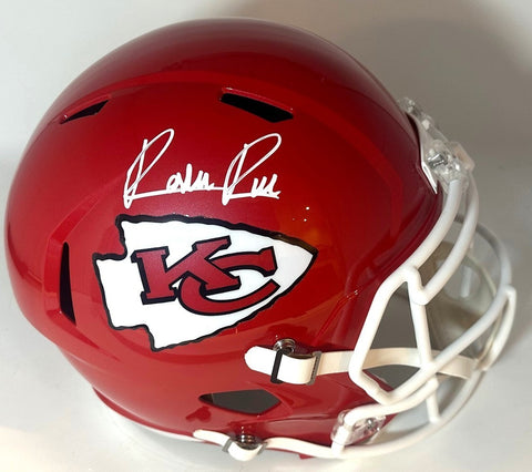 KC Chiefs RASHEE RICE Signed Full Size Replica Speed Helmet AUTO - BAS