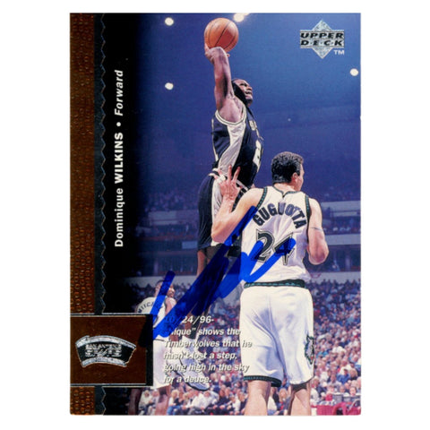 Dominique Wilkins Autographed 1997 Upper Deck #295 Trading Card Beckett 54181