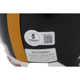 Merrill Hoge Signed Pittsburgh Steelers VSR4 Replica Mini Helmet BAS 44731