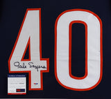 Gale Sayers Signed Bears 35"x43" Framed Jersey (PSA COA) 1965 NFL ROY / HOF 1977