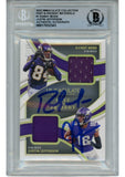 Justin Jefferson Randy Moss Autographed Immaculate #1 Slabbed Card Beckett 52718