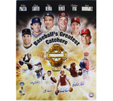 Baseballs Greatest Catchers Signed Unframed 16x20 MLB Photo/Piazza, Berra, Bench