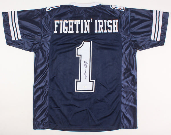 Lou Holtz Signed Notre Dame Fightin' Irish Jersey (JSA COA) 1988 National Champs