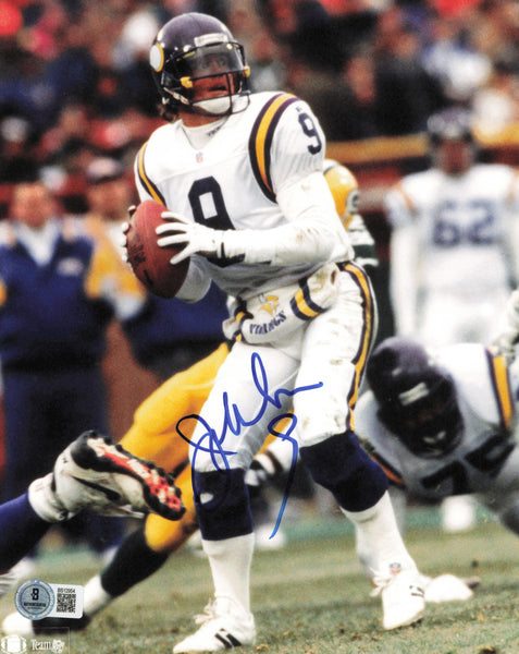 Jim McMahon Autographed 8x10 Photo Minnesota Vikings Beckett BAS QR #BS12954
