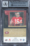 49ers Joe Montana Signed 2008 UD Masterpieces #46 Card Auto Graded 10! BAS Slab