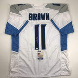Autographed/Signed AJ A.J. Brown Tennessee White Football Jersey JSA COA