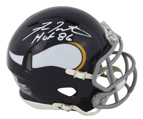 Vikings Fran Tarkenton "HOF 86" Signed 1961-79 TB Speed Mini Helmet BAS Witness