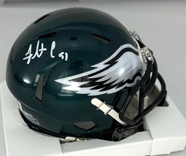 Eagles SB Champion FLETCHER COX Signed Riddell Speed Mini Helmet AUTO - BAS