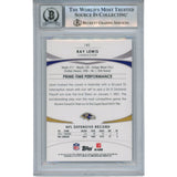 Ray Lewis Autographed 2012 Topps Prime #145 Trading Card Beckett 52948