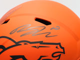 Bo Nix Autographed Broncos Orange Rave Full-Size Replica Speed Helmet BAS COA