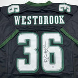 Autographed/Signed Brian Westbrook Philadelphia Black Jersey PSA/DNA COA